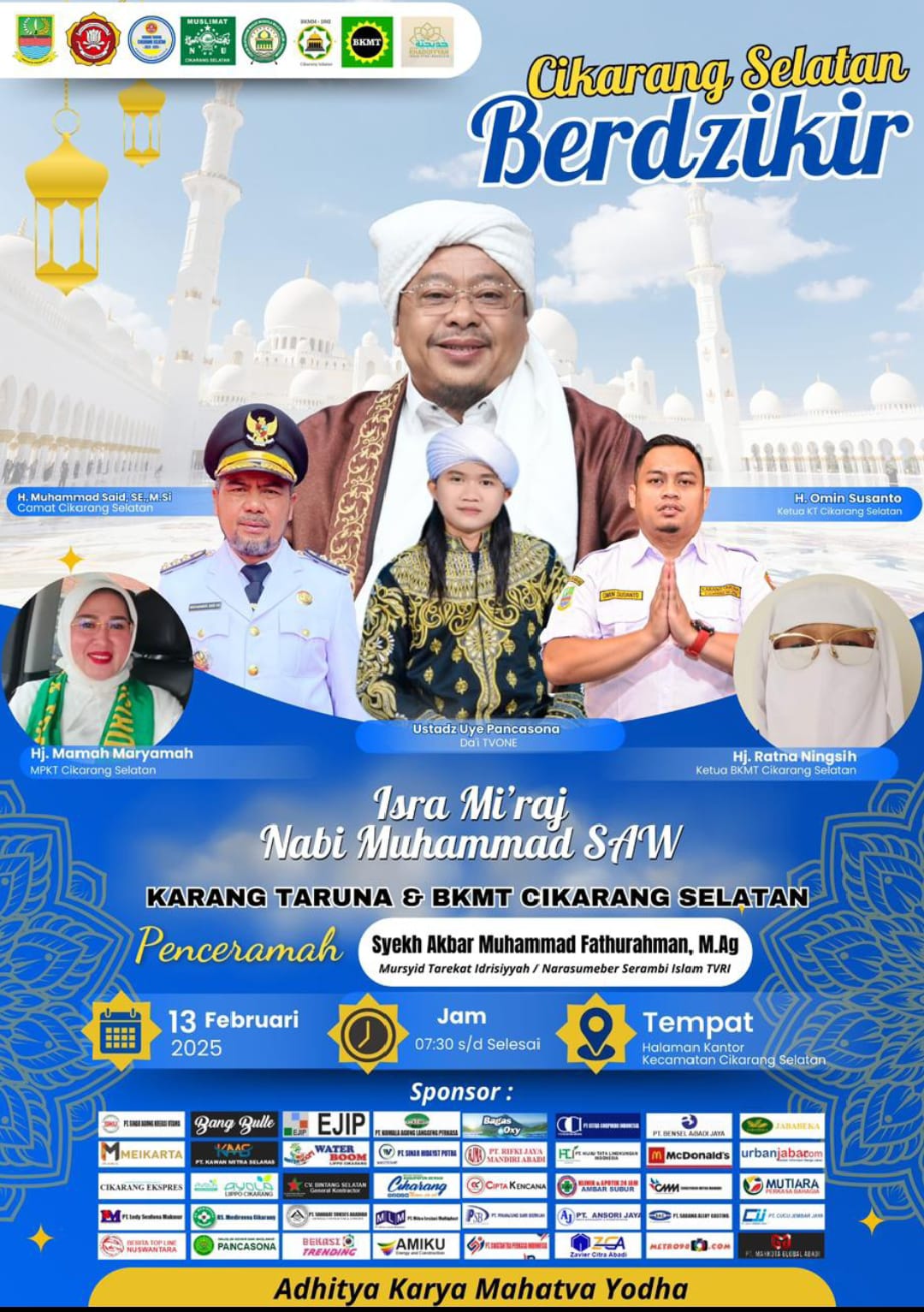 Dukungan Kegiatan Peringatan Hari Besar Islam/ Isra Miraj di Kantor Kec. Cikarang Selatan